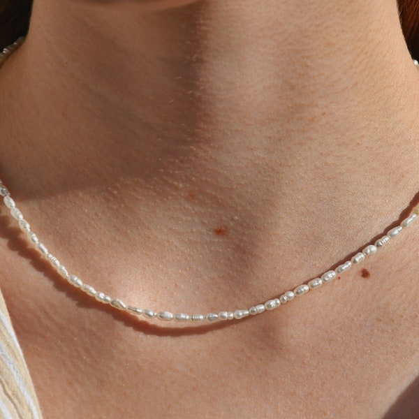 Delicate freshwater pearl necklace | 14k gold filled