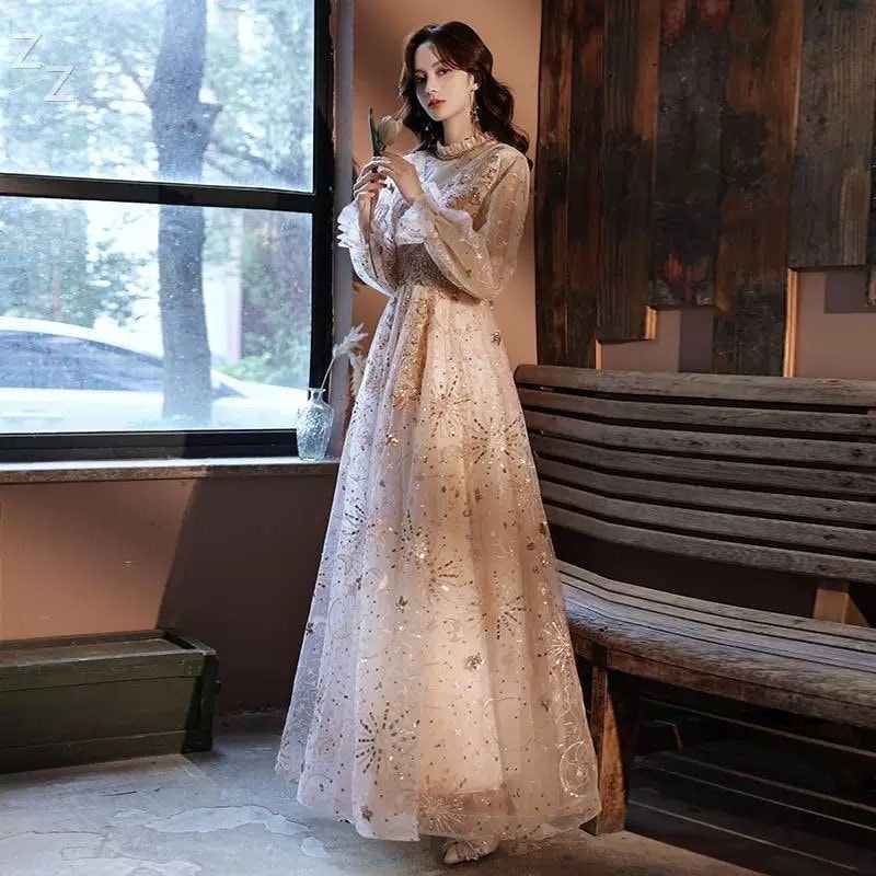 Long Sleeve Prom Dress - Etsy
