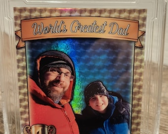 World's Greatest Dad Custom Holographic Foil Trading Card, Graded 10, perfect for collector's for Father's day, Christmas, or Birthdays
