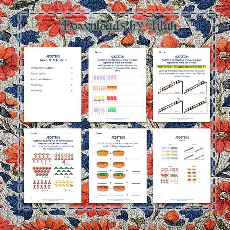 1st GRADE ADDITION WORKSHEETS, Lesson 13 Math Bundle, Homeschool ...