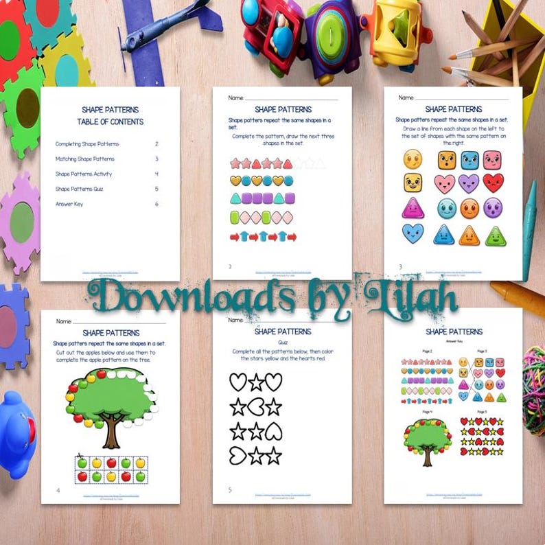 PATTERNS ACTIVITIES for 1st Grade, Math Worksheets Bundle, Printable ...