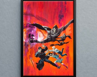 VAMPIRE VORTEX Framed Canvas Print