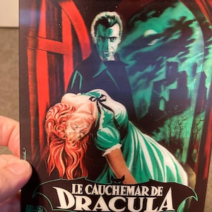 Cartão postal lenticular 3D do Drácula do martelo 5x7 - Christopher Lee