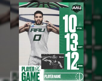AAU Basketball Player Of The Game Graphic | Fully Editable Canva Graphic