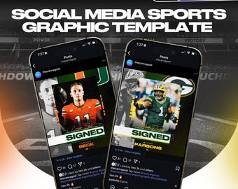 Sports Social Media Template Bundle | Editable Canva Graphics