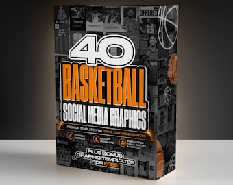 Basketball Social Media Graphics Pack, Canva Sports Templates