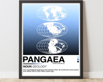 Pangaea 16X20in Poster,  Art, Minimalist, Helvetica, Modern,Office/Bedroom Wall Art,Digital Print, Printable