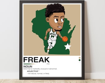 Giannis Antetokounmpo 16X20in Poster, BUCKS Art, Minimalist, Helvetica, Modern,Office/Bedroom NBA Wall Art,Digital Print, Printable