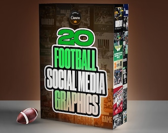20 Football Social Media Graphics — Editable Canva Template Pack