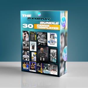 30 Editable Sports Canva Templates  Gameday, Commitment, Stats, Reels, Highlights | Basketball & Football Social Media Pack