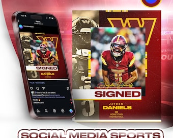 Signed Sports Graphic Template | Canva smsports | Editable | NIL  | High School Football Edit