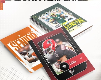 Football Trading Card Canva Templates, Editable Sports Card Pack, Senior Night , Boys gift
