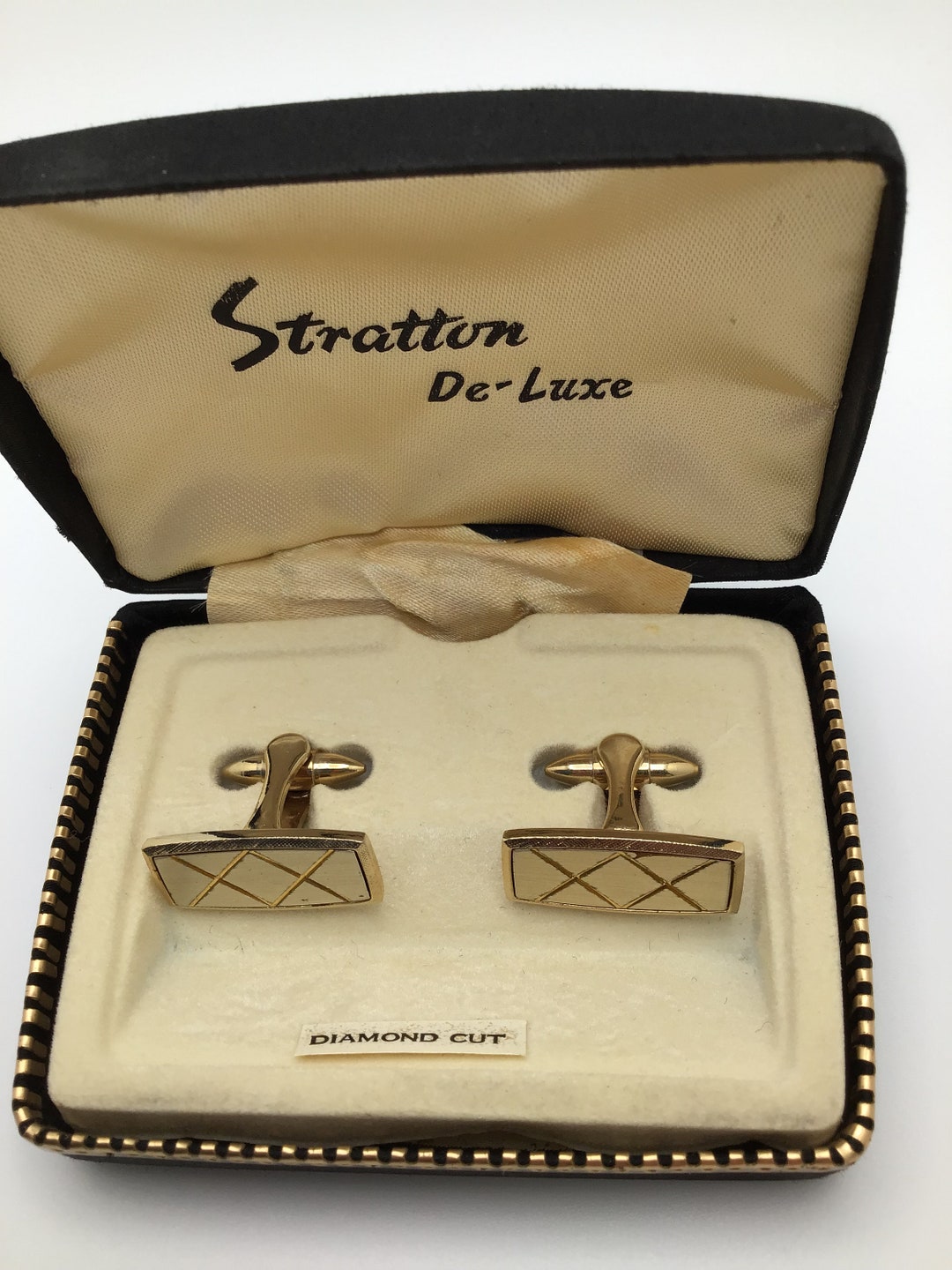 Stratton Geometric Gold Cufflinks - Etsy