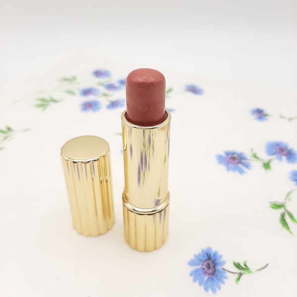 Estee Lauder Re-Nutriv All Day Lipstick Pink Champagne in Gold Fluted Case - vintage Lipstick