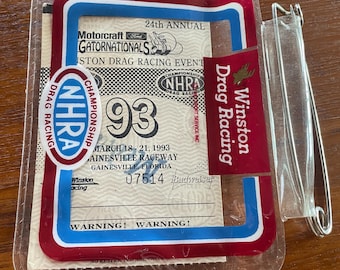 Vintage 1993 Gatornationals Winston drag racing Gainesville Florida event pass