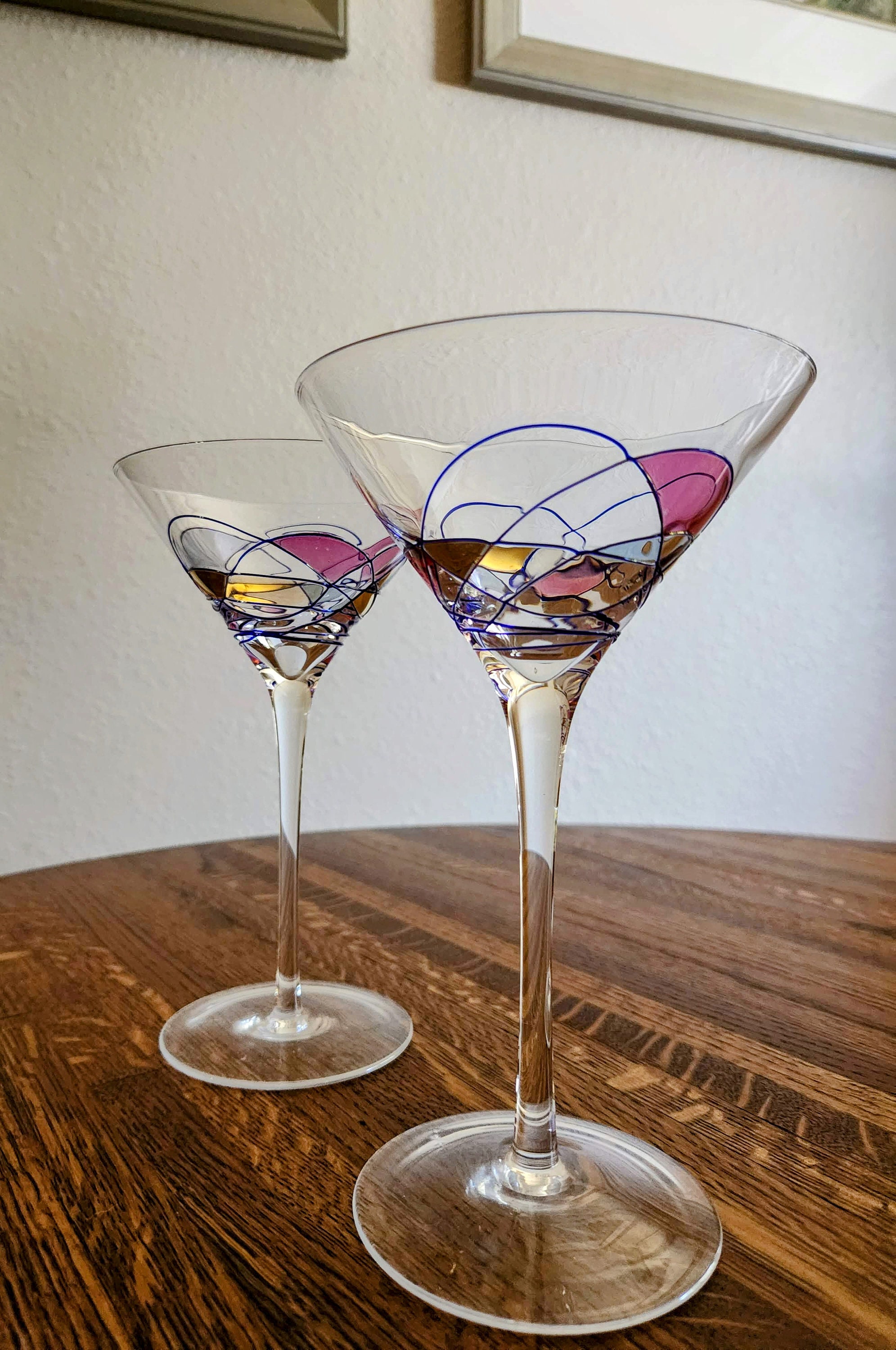 CORNET Barcelona Sagrada Hand-painted Martini Glasses Set of 2 