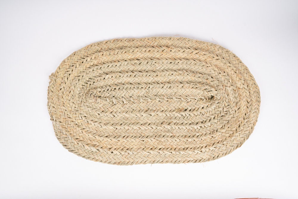 Handmade Woven Doormat Oval Natural Fiber Mat Etsy