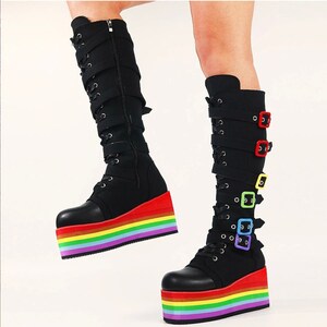 rainbow platform shoes