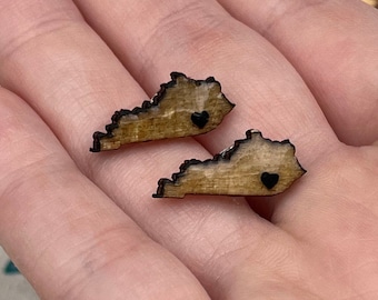 Kentucky + Heart Stud Earrings