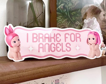 I Brake For Angels Bumper Sticker | Sonny Angels Car Decal