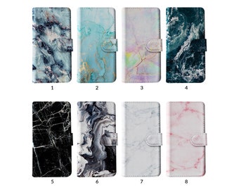 Wallet Flip Phone Case with Card Holder for iPhone 15 14 13 12 11 Samsung S20 S10 Aesthetic Marble Colourful Granite Gold Viens Marble Stone