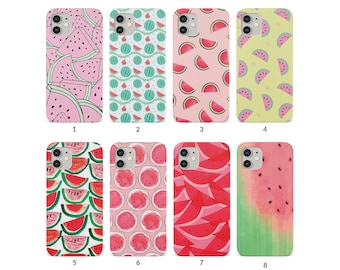Handyhülle für iPhone 15 14 13 12 11 XS XR SE 7 8 6S 5 Samsung S20 S10 S8 Hard Cover Tropische Früchte Wassermelone Sommer Bunt Muster