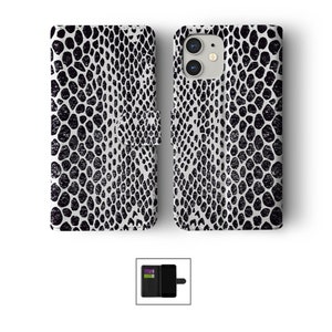 Étui portefeuille à rabat avec porte-cartes pour iPhone 15 14 13 12 11 Samsung S20 S10 imprimé animal léopard guépard Jaguar imprimé serpent coloré 07