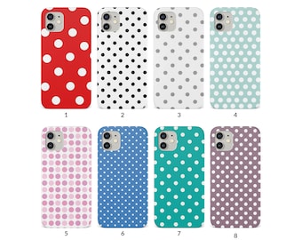 Phone Case for iPhone 13 12 11 XS XR SE 7 8 6S 5 Samsung S20 S10 S8 Hard Cover Trendy Polka Dots Circles Pattern Shabby Chic