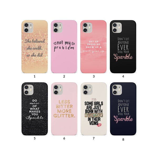 Phone Case for iPhone 13 12 11 XS XR SE 7 8 6S 5 Samsung S20 S10 S8 Hard Cover Glamour Inspiration Motivation Quote Sayings