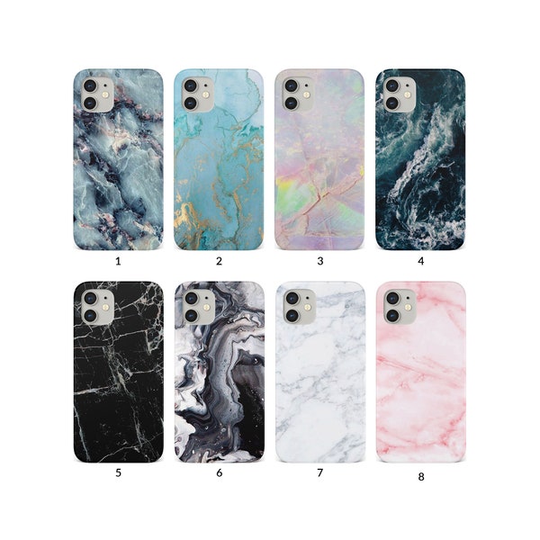 Phone Case for iPhone 14 13 12 11 XS XR SE 7 8 6S 5 Samsung S20 S10 S8 Hard Cover Marble Stone Granite Gold Viens Marbled Turquoise Black