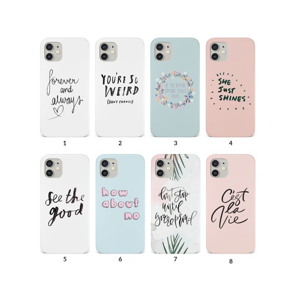 Telefoonhoesje voor iPhone 14 13 12 11 XS XR SE 7 8 6S 5 Samsung S20 S10 S8 Hard Cover B&W Inspirational Quotes Gezegden Grappig