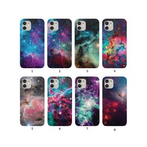 Phone Case for iPhone 14 13 12 11 XS XR SE 7 8 6S 5 Samsung S20 S10 S8 Hard Cover Space Stars Galaxy Colourful Nebula Cosmos