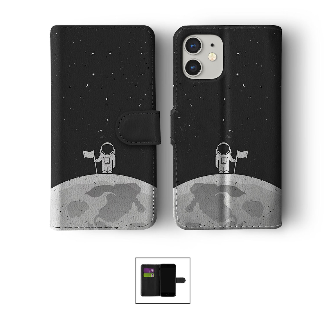 Wallet Flip Phone Case With Card Holder for Iphone 13 12 11 Etsy UK