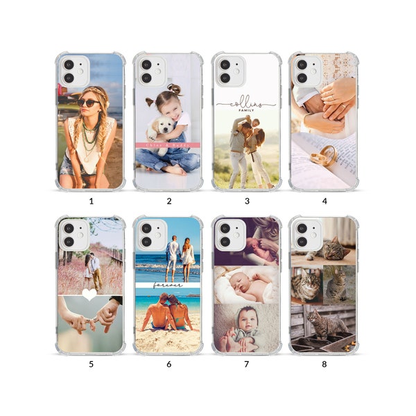 Custom Photo Personalised Shockproof Phone Case for iPhone 14 13 12 11 XR SE add your Picture Image Text Logo Shock Absorbing Bumper Cover