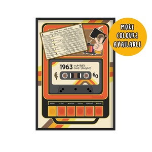 Stampa musicale del 1963, poster per il 62° compleanno, stampa per il 62° compleanno, poster musicale del 1963, regali per il 62° compleanno per lui, regali per il 62° compleanno per lei