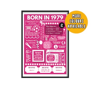 Póster de cumpleaños número 46 de 1979 / Regalo de cumpleaños número 46 / Póster de nacido en 1979 / Regalo de cumpleaños número 46 / 46 años / Periódico de cumpleaños de 1979
