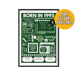 Regalo per il 30° compleanno del 1995, Poster "Nati nel 1995", Regalo per il 30° compleanno, 30 anni, Regalo per il compleanno del 1995, Stampa del 1995, Regali per il 30° compleanno