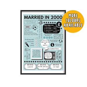 Regalo per il 25° anniversario di matrimonio per il marito / Stampa per sposati nel 2000 / Regalo per il 25° anniversario di matrimonio per lui / Regali per le nozze d'argento