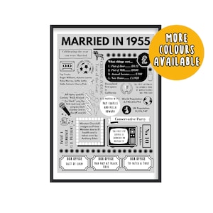 Verheiratet im Jahr 1955, Geschenk zum 70. Hochzeitstag, Verheiratet im Jahr 1955 Poster, Platin Hochzeitstag, Verheiratet im Jahr 1955, Geschenk 1955