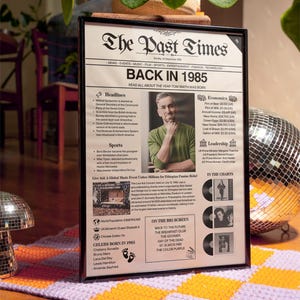 1985 40. Geburtstag Druck | Benutzerdefinierte 40er Geburtstagsgeschenk | 1985 Geburtstag Zeitung | Geschenk zum 40 Geburtstag für Ihn Geschenk zum 40.Geburtstag