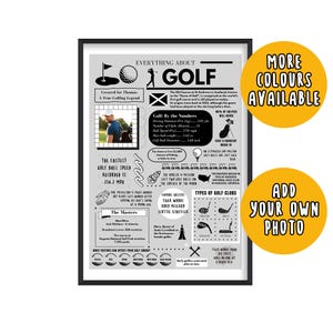 Personalised Golf Poster, Golf Gifts, Gifts for Golfers, Golf Wall Art, Golf Gift For Him, Golf Gift for Men, Golf Gift for Her