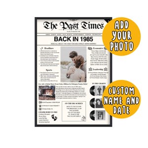 Cadeau 40e huwelijksverjaardag 1985 | Aangepast cadeau 40-jarig jubileum | Getrouwd in 1985 | Krant 40e bruiloft | Robijn huwelijksverjaardag