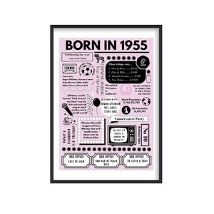 Geboren 1955 Druck, 70 Geburtstag Geschenk, 1955 geboren Poster, 70 Geburtstag Geschenk, 70 Jahre alt, 1955 Geburtstag Geschenk, 1955 Druck, 1955 Geschenke