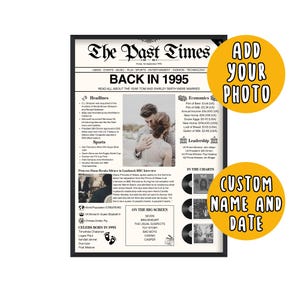 Cadeau 30e huwelijksverjaardag 1995 | Aangepast cadeau 30-jarig jubileum | Getrouwd in 1995 | 30e bruiloftkrant | Parelhuwelijksverjaardag