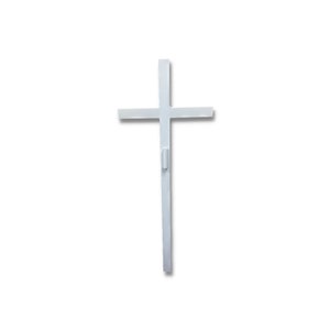 Woodhaven Large White Memorial Cross - Flower Holder - Perfect For Grave Or Pet Marking - Cemetery Decoration - Garden Cross - Made In USA