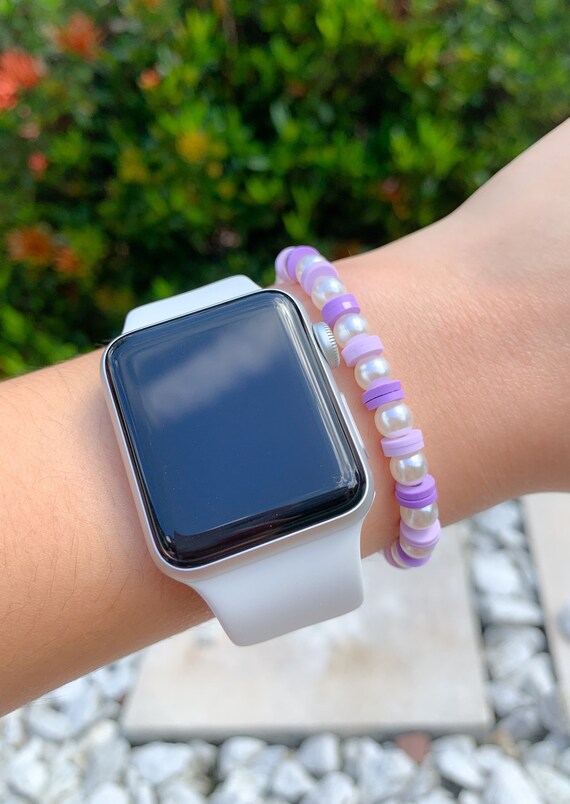 Purple Star Clay Bead Bracelet