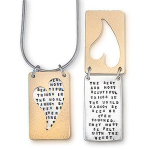 Necklace by Kathy Bransfield | Pendant | Sterling Silver | Jewelry | Heart Necklace | Gift For Her | Helen Keller Necklace | Quote Jewelry