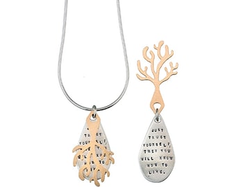 Collar de Kathy Bransfield / Confía en ti mismo / Goethe / Plata de ley / Joyería / Cita de joyas / Regalo para ella / Collar de inspiración