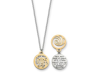 Necklace by Kathy Bransfield | Jacques Cousteau | Pendant | Sterling Silver | Jewelry | Wave | Ocean | Gift For Her | Quote Jewelry | Words