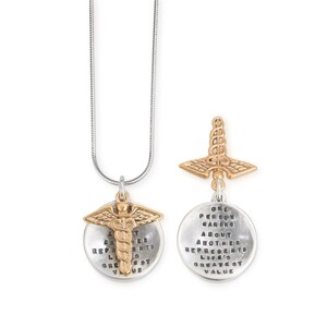 Necklace by Kathy Bransfield | Nurse Necklace | Sterling Silver | Quote Jewelry | Jewelry | Gift For Nurse | Mixed Metals | Hidden Messages